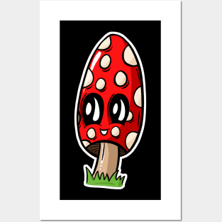 Magic Mushroom Smiling Character Posters and Art